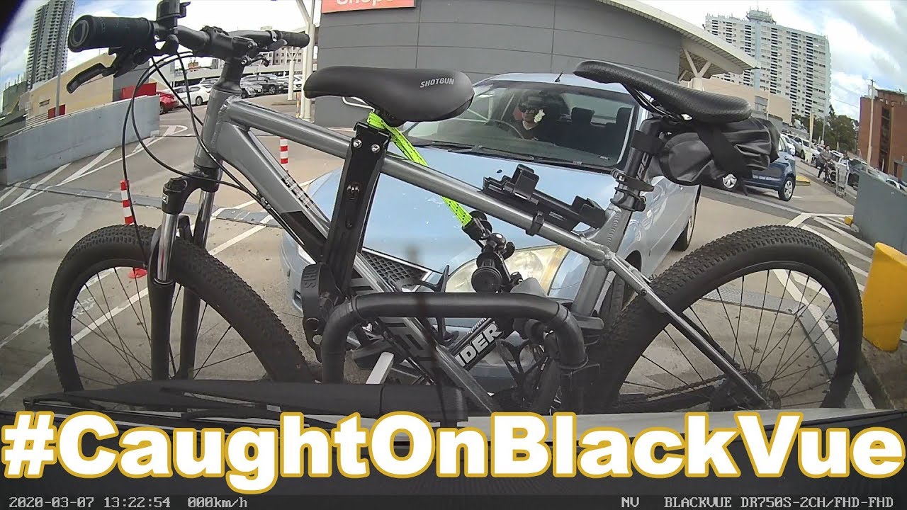Bike-Rack-Damaged-By-A-Rear-End-Collision-CaughtOnBlackVue