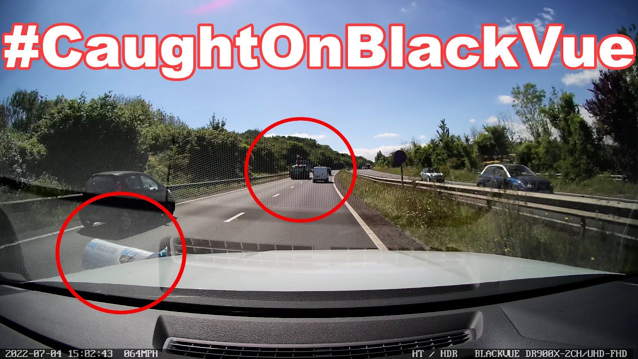 Close-Call-With…-A-Roll-Of-Insulation-On-A-Highway-CaughtOnBlackVue