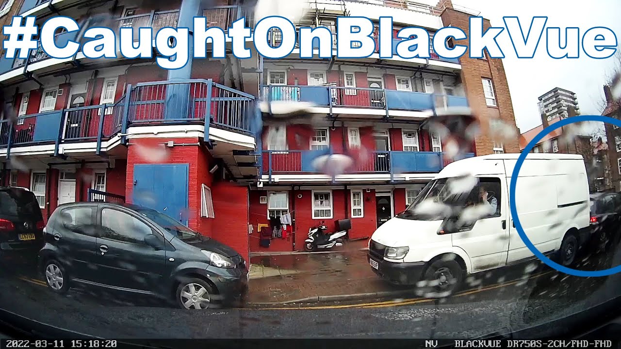Distracted-Van-Driver-Hits-Parked-VW-Golf-CaughtOnBlackVue