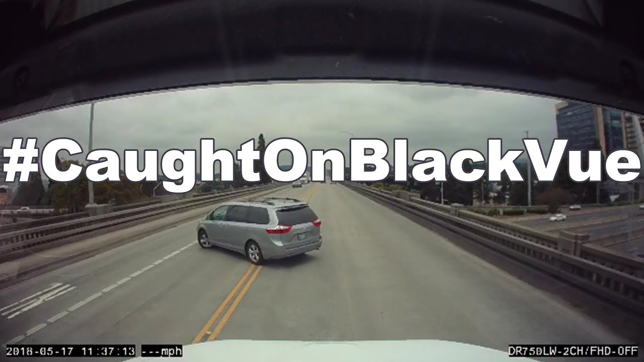 Driver-Pulling-U-turn-On-Ross-Island-Bridge-CaughtOnBlackVue