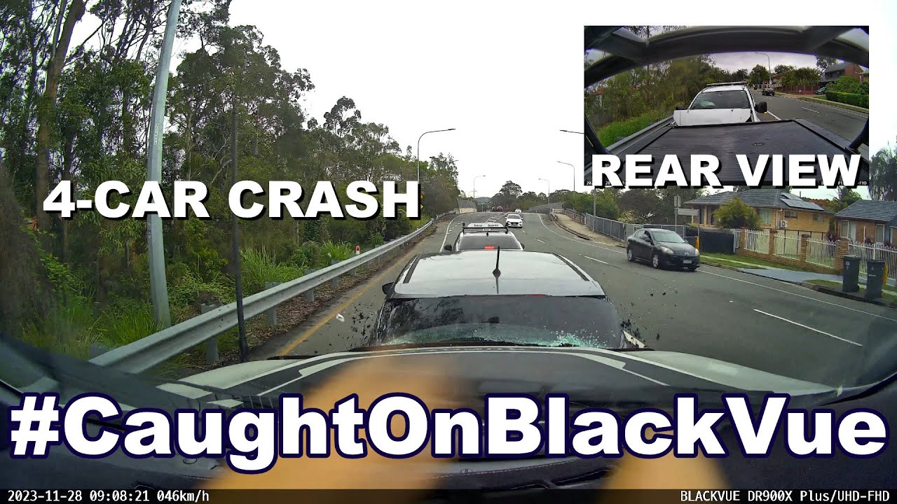 Four-Vehicles-Collision-After-A-Sudden-Stop-CaughtOnBlackVue