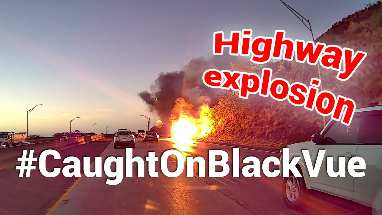 Roadside-Fiery-Explosion-CaughtOnBlackVue-in-Honolulu-Dash-Cam-Footage