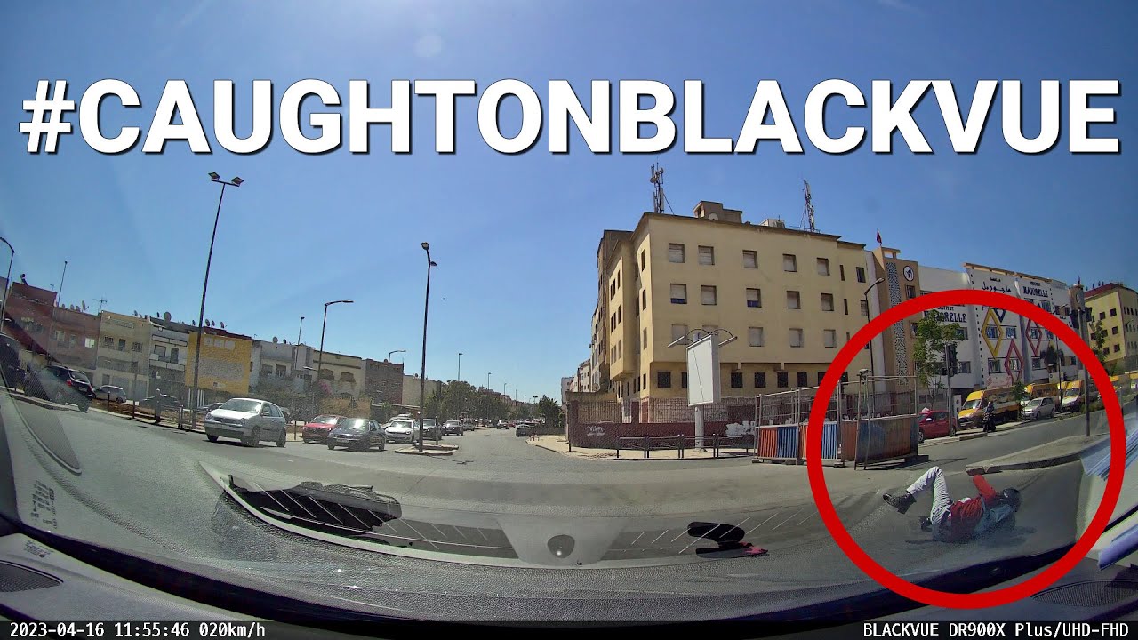Speeding-Bike-Crashes-Into-Car-Crossing-Intersection-CaughtOnBlackVue-1