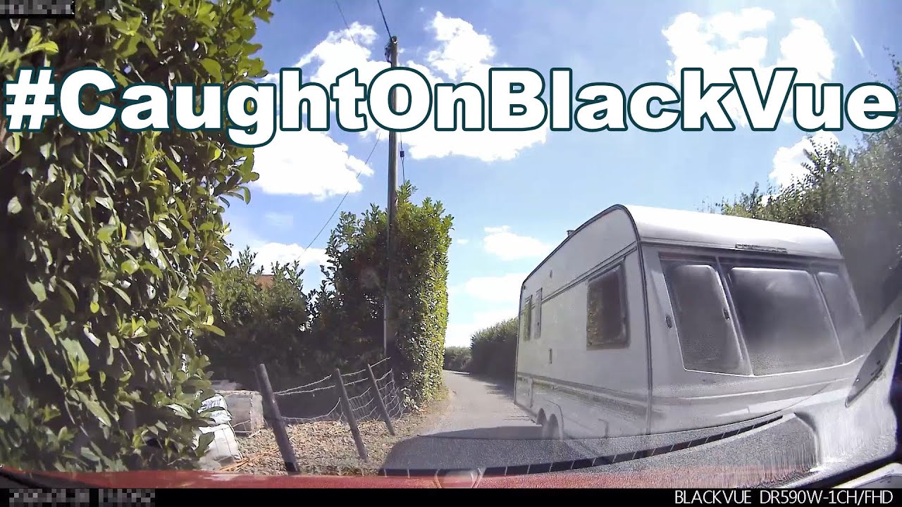 Stationary-Car-Hit-By-A-Caravan-CaughtOnBlackVue
