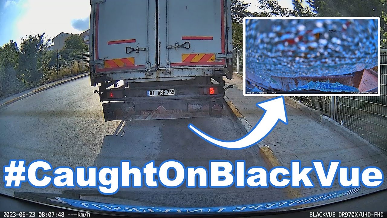 Truck-Crashes-Into-A-Parked-Car-Driver-Runs-CaughtOnBlackVue