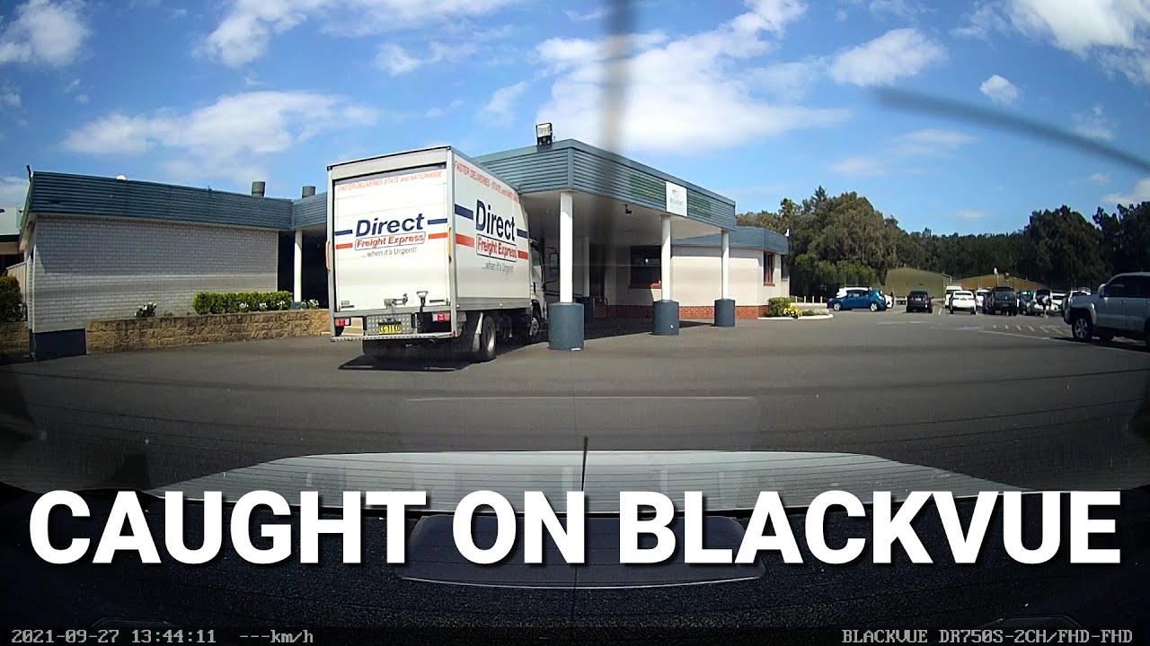 Truck-Crashes-Into-Building-Leaves-The-Scene-CaughtOnBlackVue
