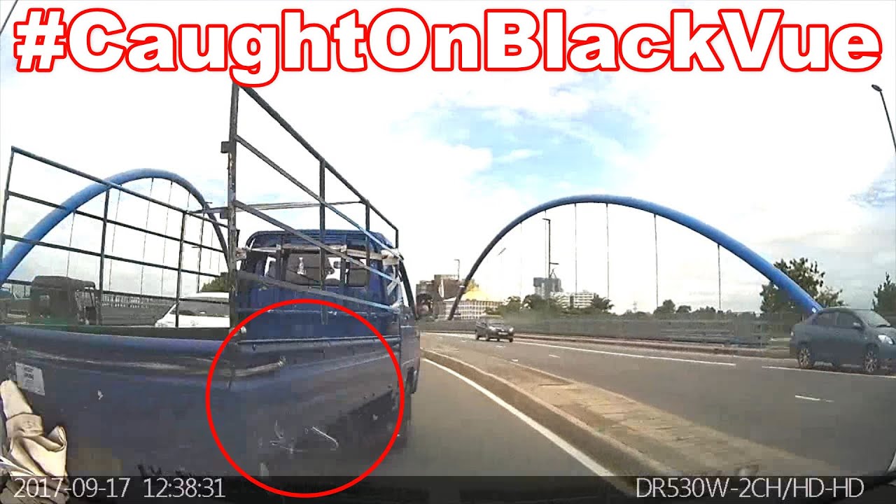 Truck-Hits-Car-Just-Drives-On-In-A-Blatant-Hit-And-Run-CaughtOnBlackVue