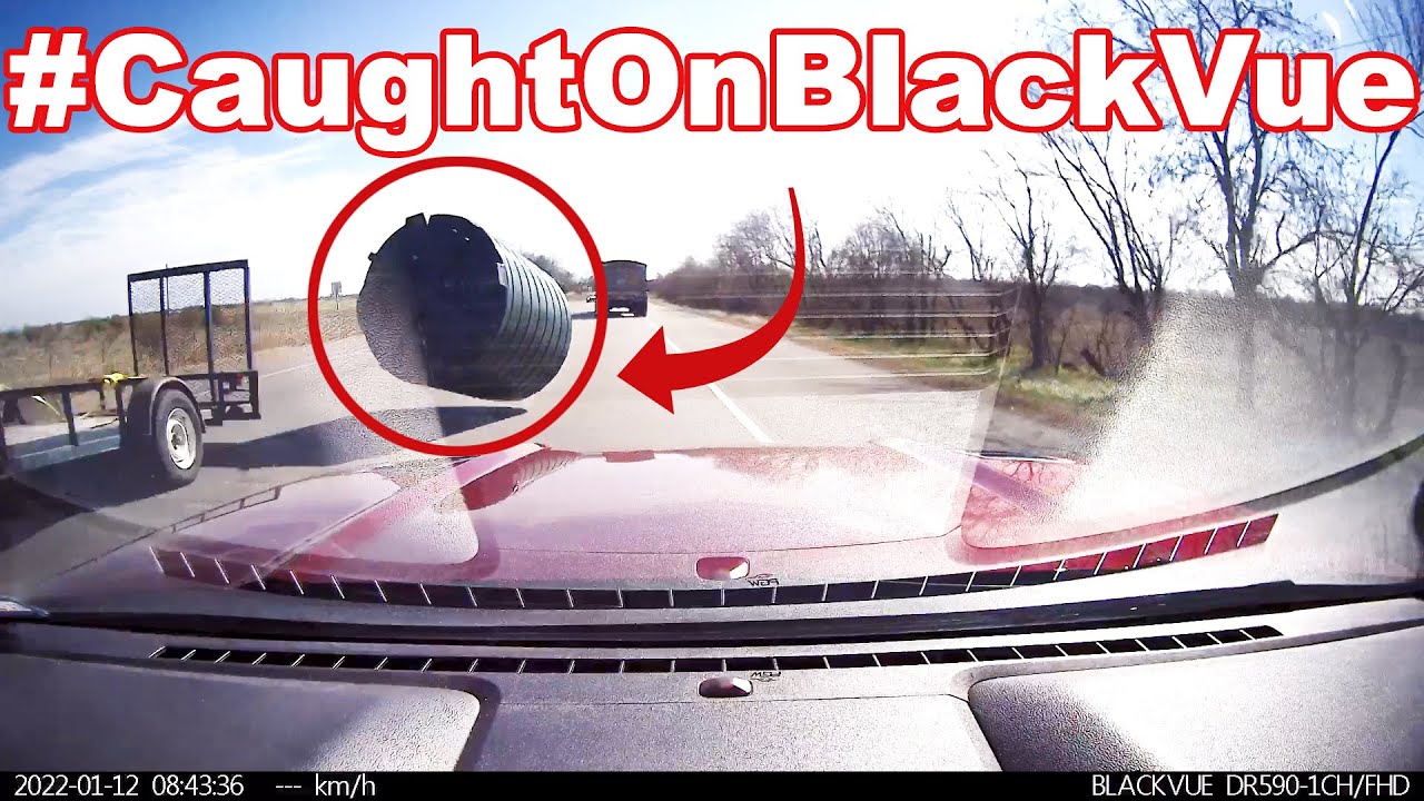 Unsecured-Water-Tank-Totals-A-Mustang-😱-CaughtOnBlackVue-1