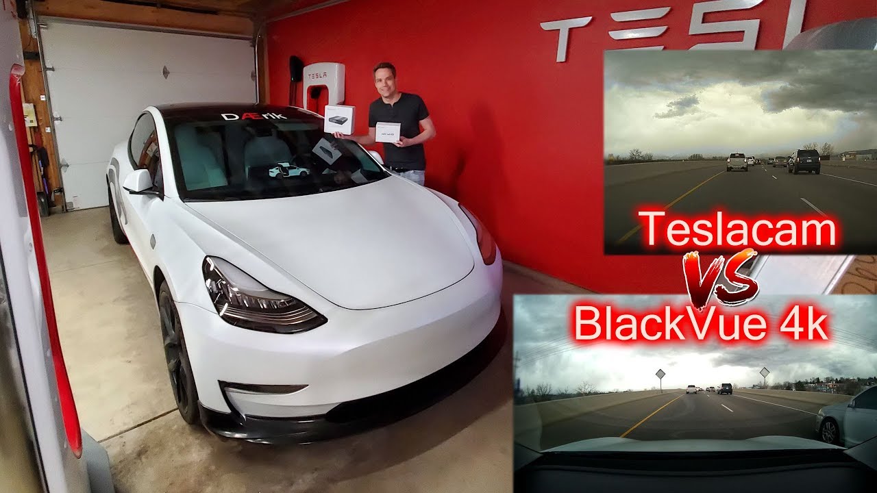 Installation der BlackVue 4K-Dashcam und des Akkus im Tesla Model 3