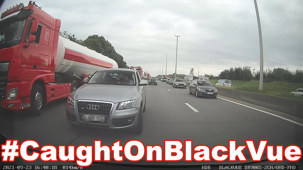 Truckers’ Revenge On Aggressive Driver #CaughtOnBlackVue