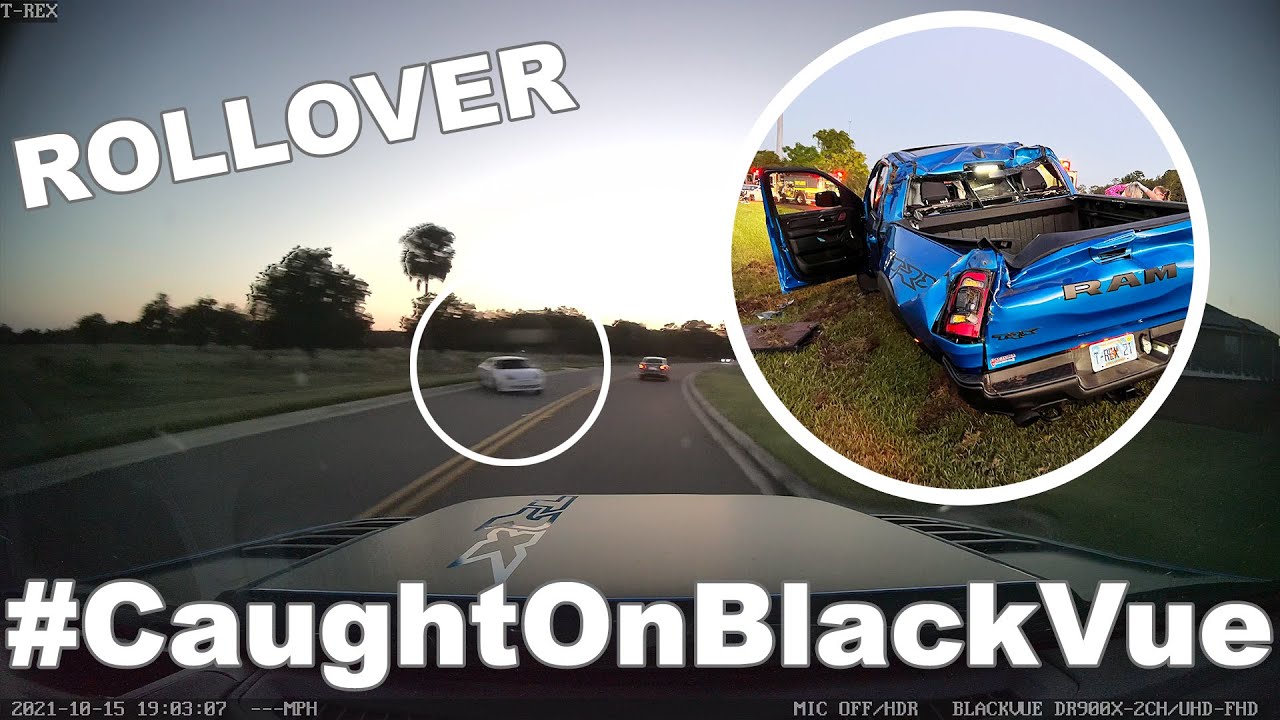 Drunk Driver Causes a Crash That Ends In a Rollover #CaughtOnBlackVue
