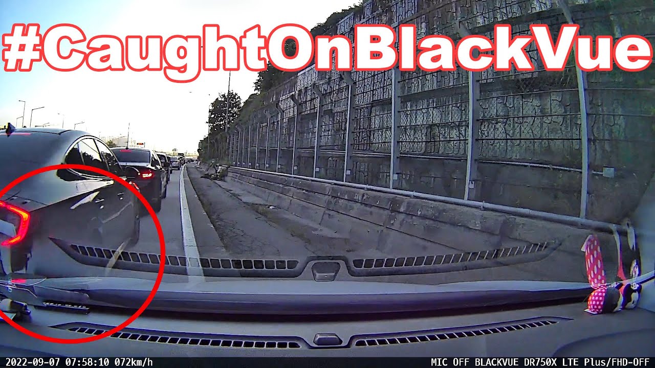 Sudden Traffic Jam Causes Close Call, Saved By Quick Reflexes #CaughtOnBlackVue