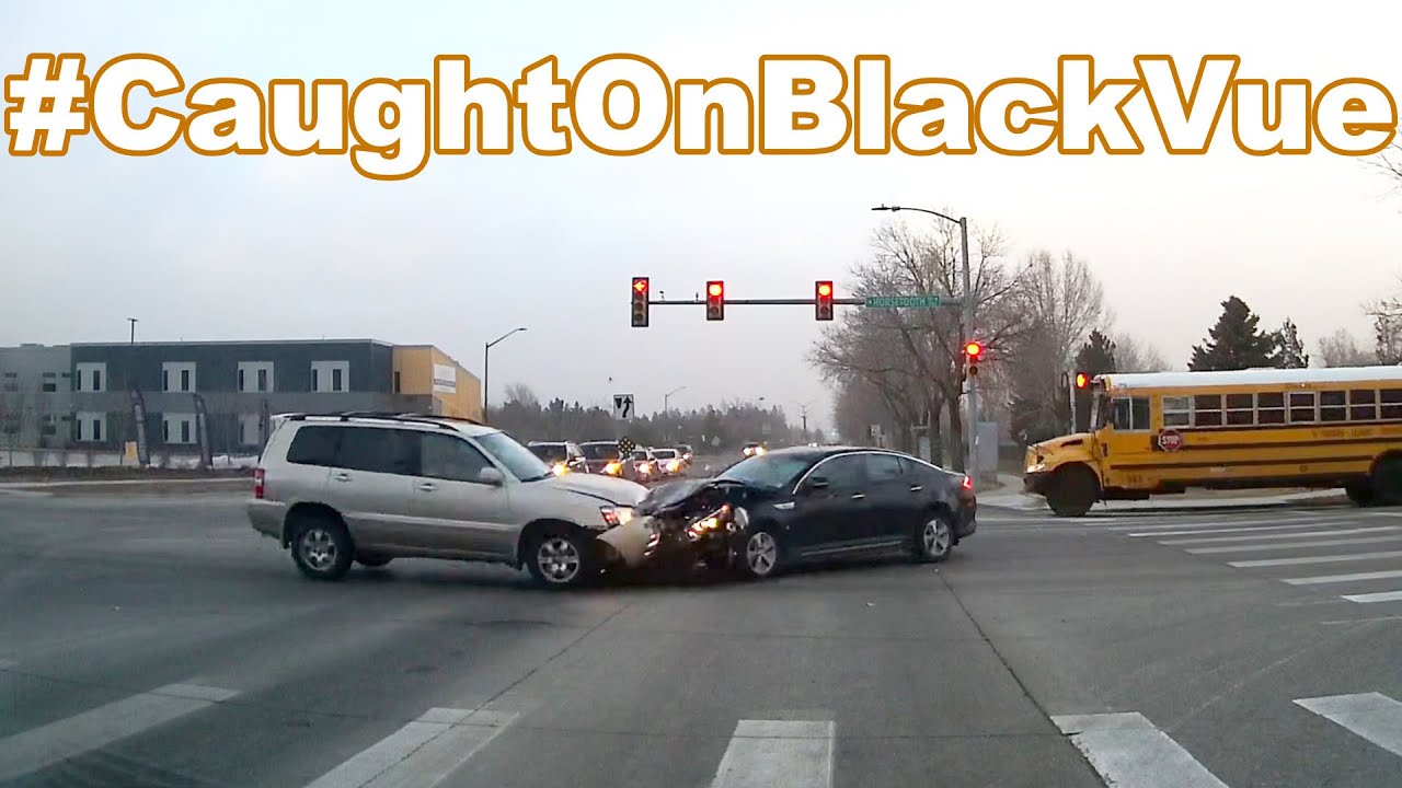 Head On Collision At An Intersection In Colorado #CaughtOnBlackVue