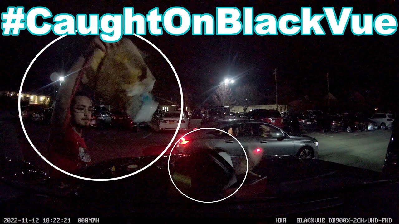 Mann wirft Müll auf Auto und wird von Dashcam erwischt #CaughtOnBlackVue